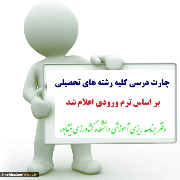 چارت دروس ترم بهمن 94